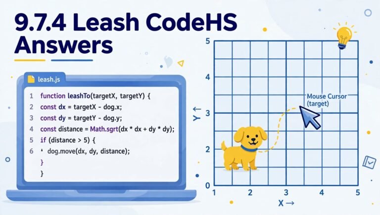9.7.4 Leash CodeHS Answers
